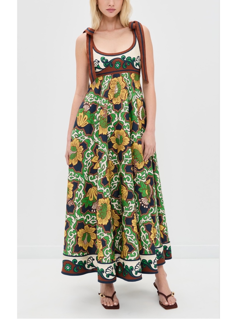 ALEMAIS Liana Ballet Sundress Floral Maxi Dress, US2 4 6 8